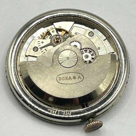 Vintage Doxa Automatic Watch Movement - Watch Head + Crown - WORKING - Picture 2 of 8